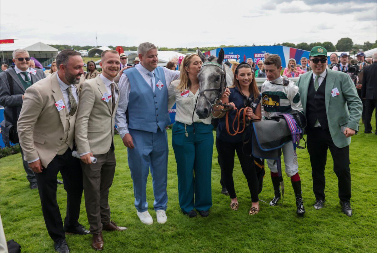 In the winners' enclosure at Epsom with Naana's Shadow and Oisin Murphy